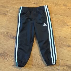 Adidas Kids Black Joggers with White Stripes 3T